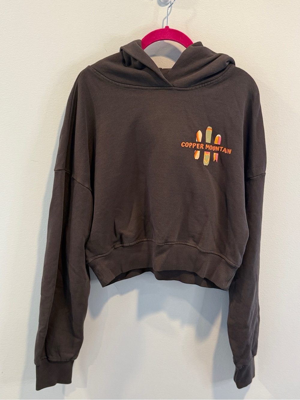 Copper Mountain ski resort pullover cropped hoodie M